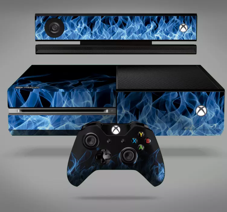 Blauwe vlammen xbox skin zelfklevende sticker - TenStickers