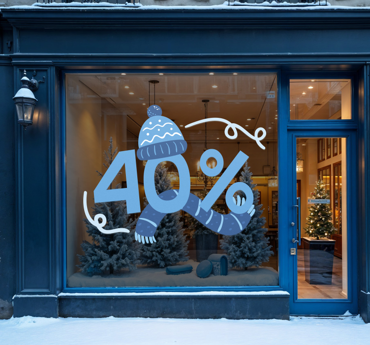 Blauwe winterkorting korting sticker - TenStickers