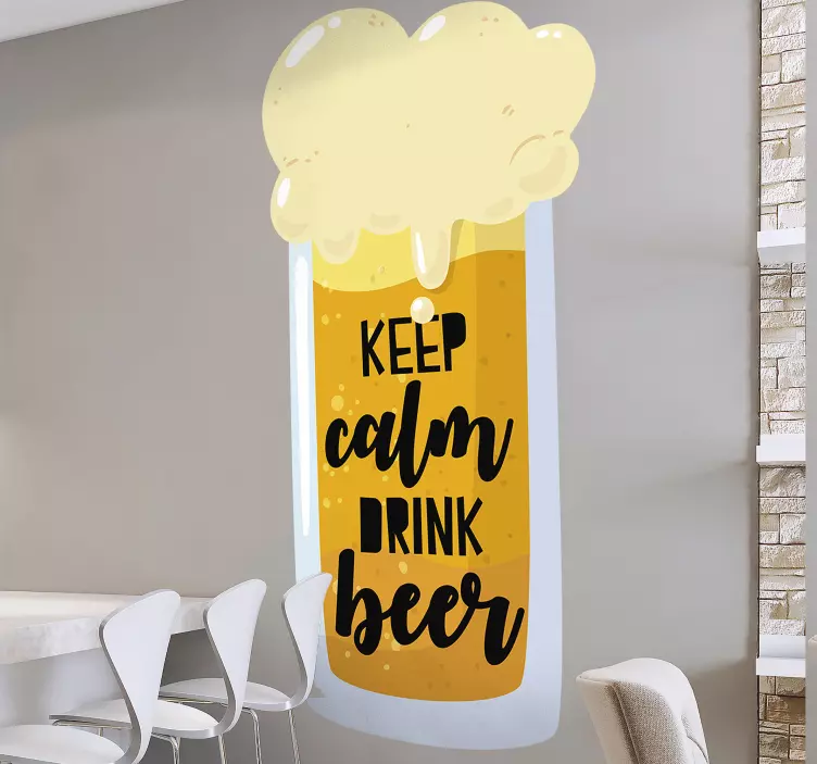Blijf kalm drink bier sticker gastronomie - TenStickers