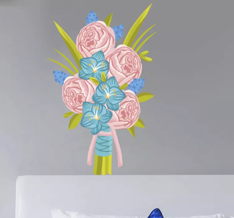 Bloemboeket ontwerp bloemen muursticker - TenStickers