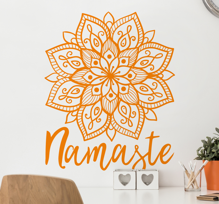 Bloemen mandala sticker namaste - TenStickers
