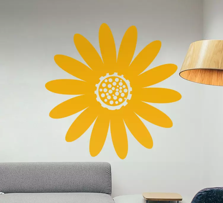 Bloemen muursticker madeliefje silhouet - TenStickers