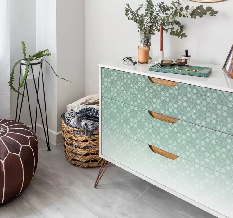 Bloemen vervagen patroon meubel sticker - TenStickers