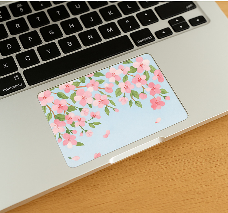 Bloemen vingerafdruk hoes touchpad sticker - TenStickers