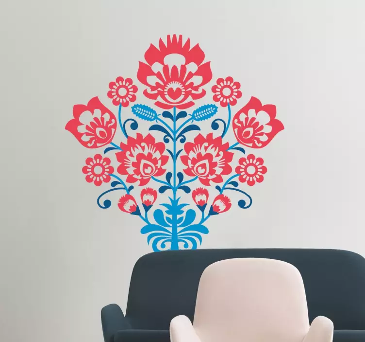Bloemen muursticker en planten - TenStickers