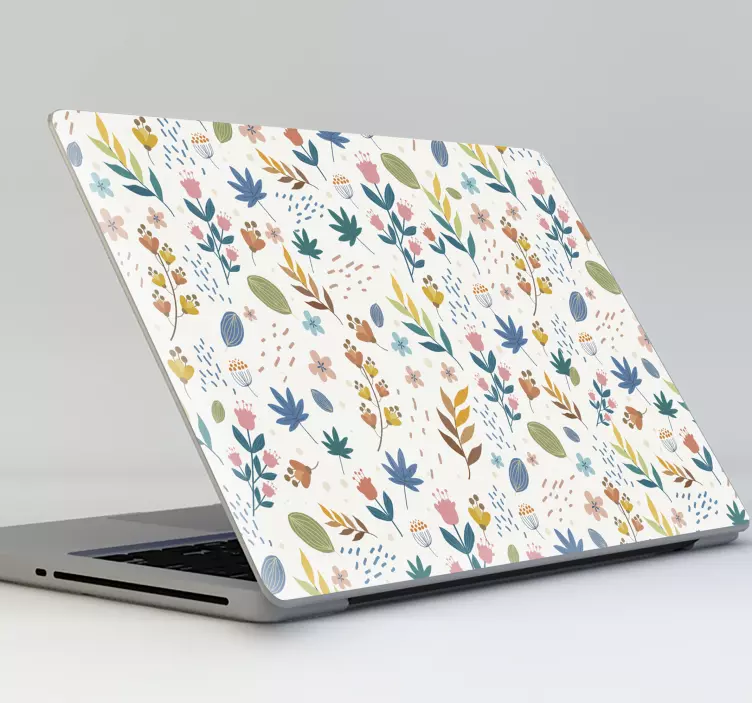 Bloemmotief laptopsticker - TenStickers
