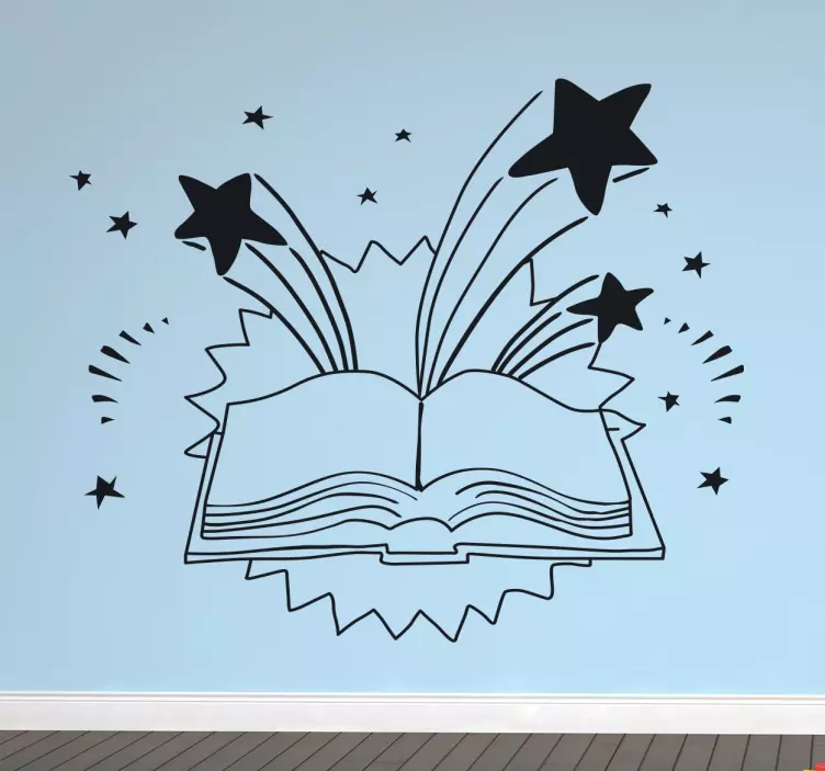 Boek vol fantasie sticker - TenStickers