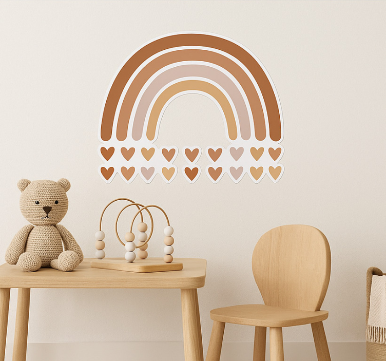 Boho neutrale regenboog muursticker - TenStickers