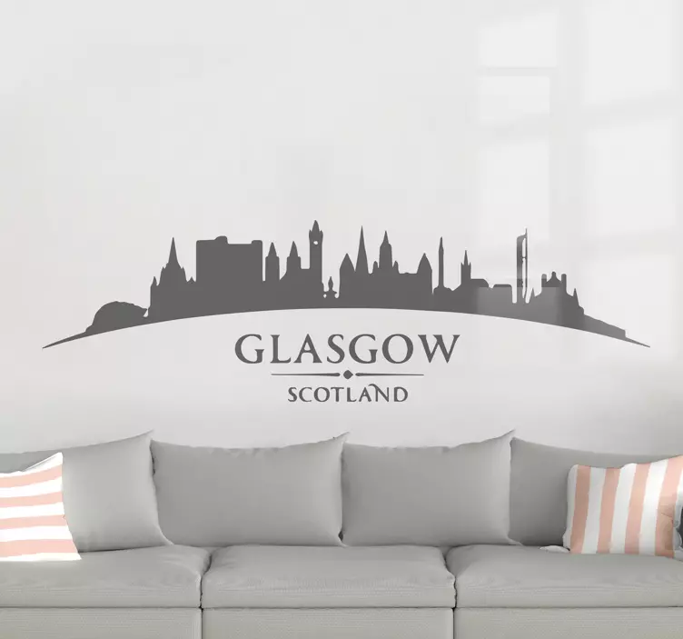 Boog skyline van glasgow Muursticker skyline - TenStickers
