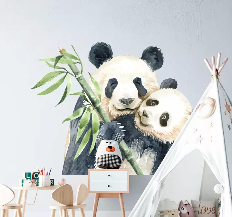 Muursticker boom Boom en panda's - TenStickers