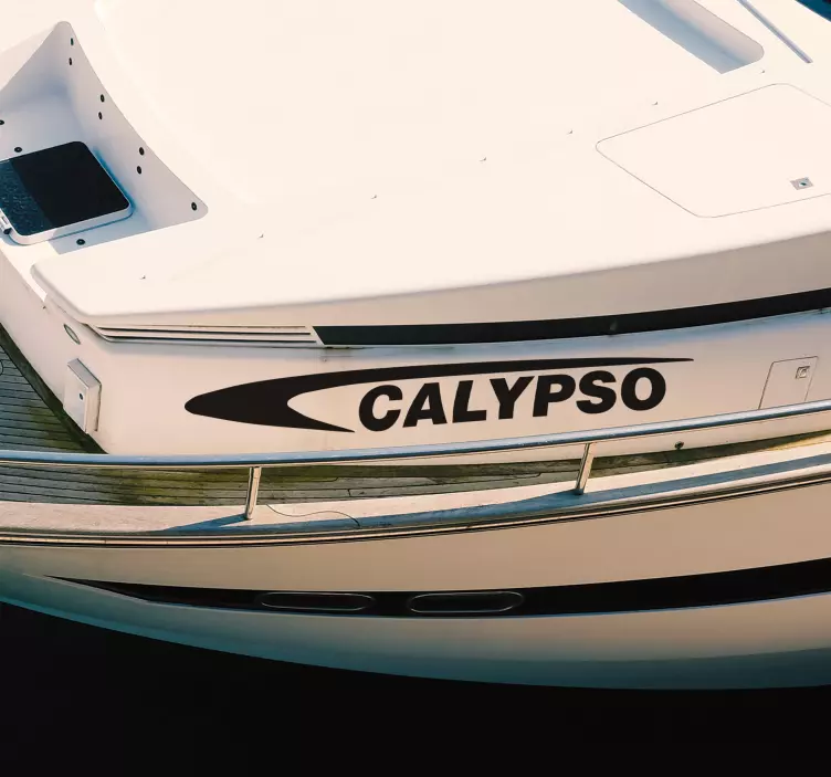 Bootnaam sticker met decoratie lijn - TenStickers