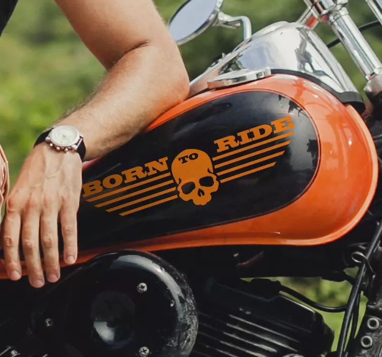 Born to ride met schedel Motor sticker - TenStickers