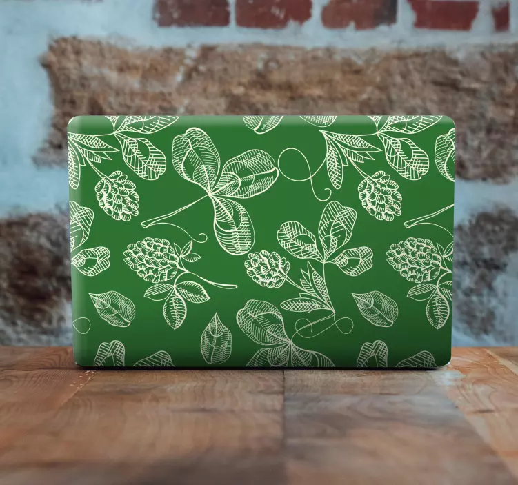 Botanisch groen patroon laptop sticker - TenStickers