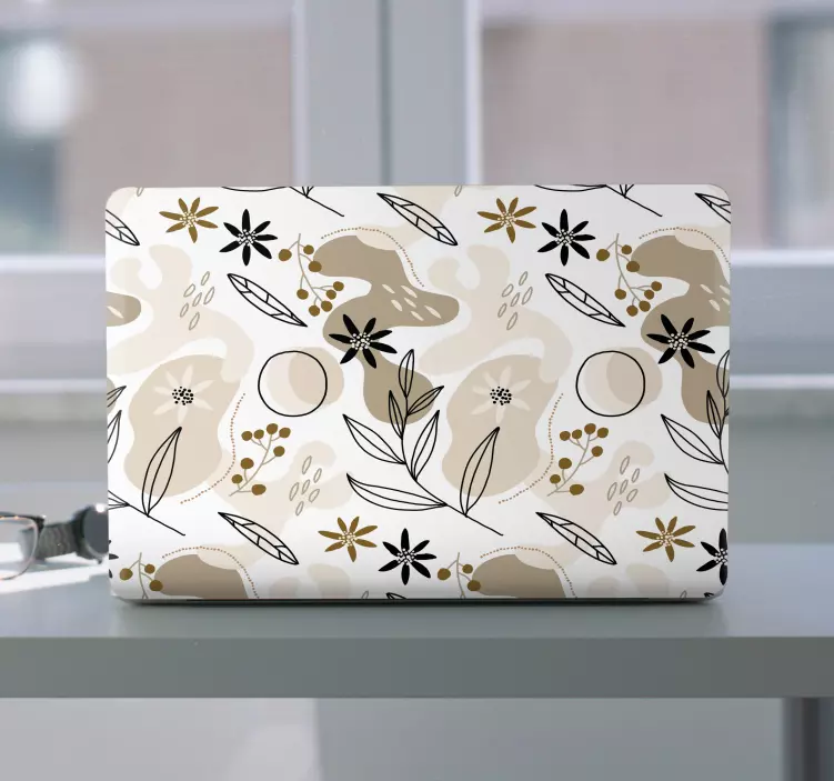 Botanische elementensamenstelling laptop sticker - TenStickers