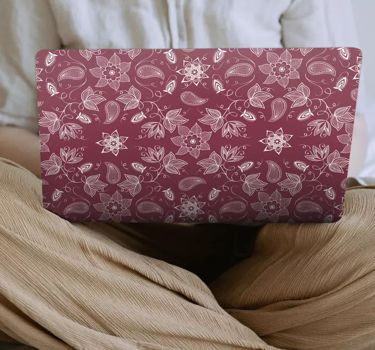 Botanische printstijl laptop sticker - TenStickers