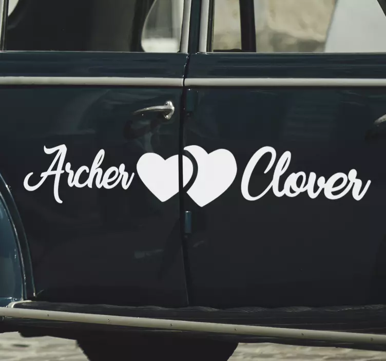 Huwelijksceremonie auto sticker - TenStickers