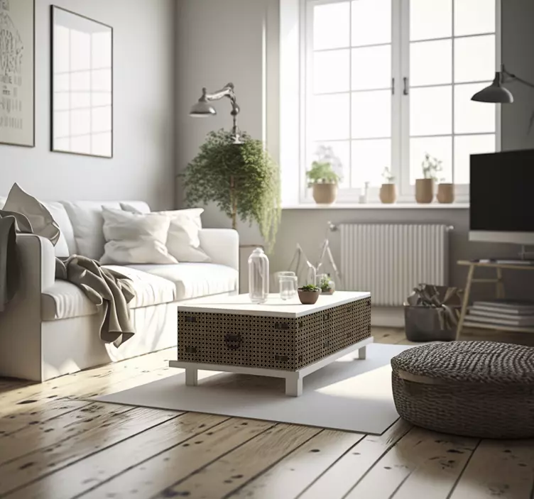 Bruine rietenmatten Meubelsticker - TenStickers