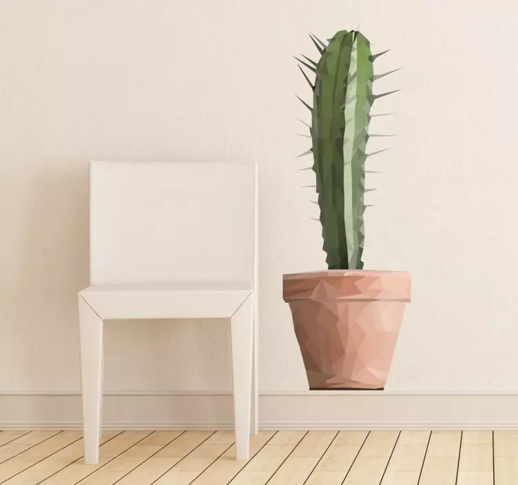 Muursticker woonkamer cactus in pot - TenStickers