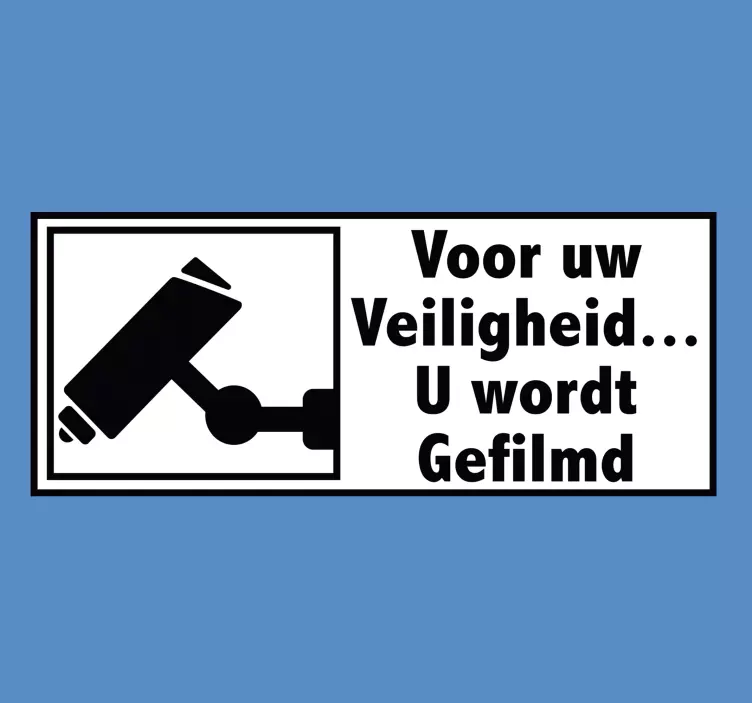 Camerabewaking gefilmd vinyl teken zelfklevende sticker - TenStickers