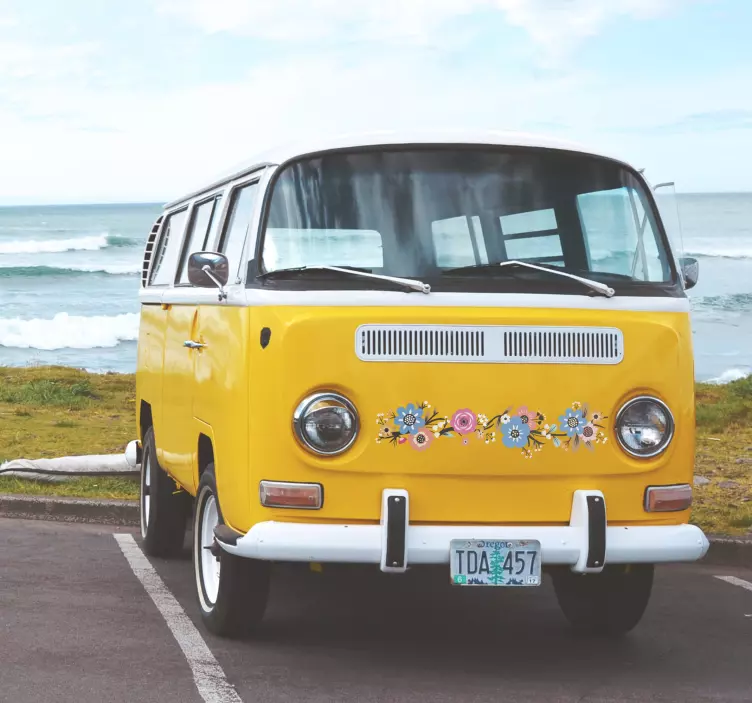 Camper sticker bloemen koord - TenStickers