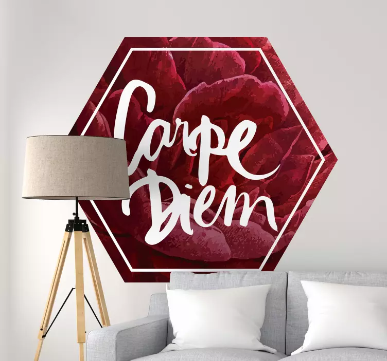 Carpe diem bloemenontwerp quotes sticker - TenStickers