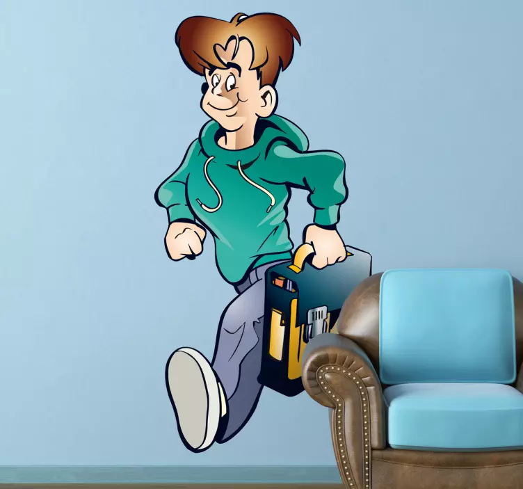 Cartoonkarakter rennend mens sticker - TenStickers