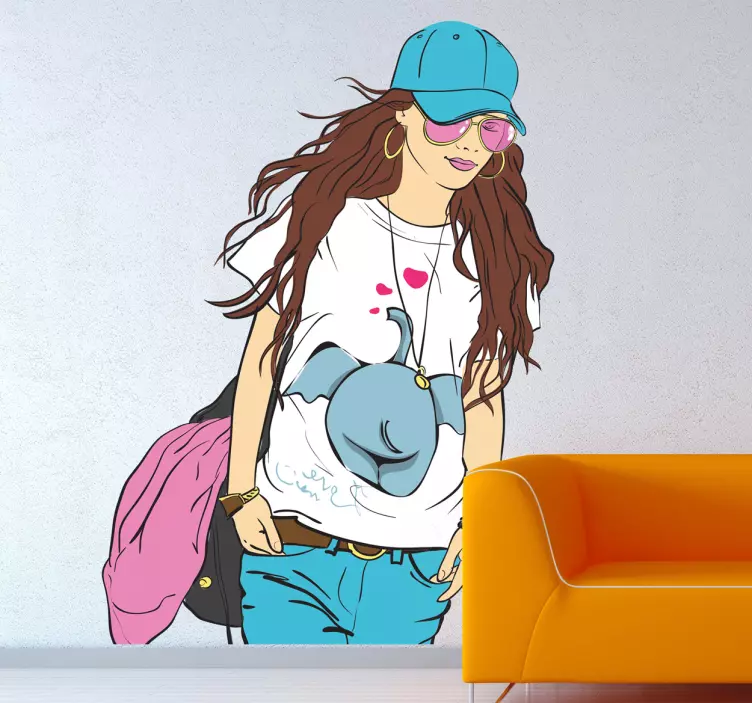 Casual en chique meisje sticker - TenStickers