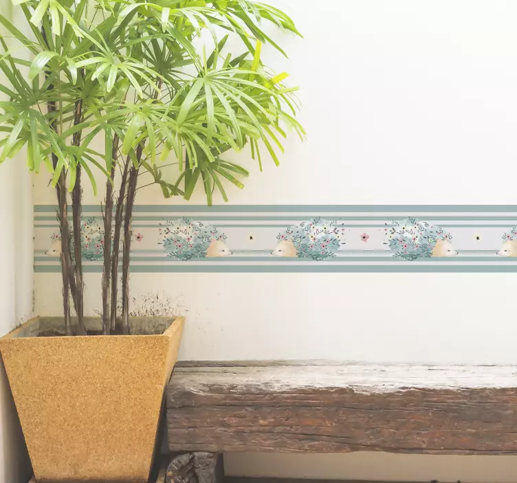 Charmant egelpatroon muursticker boerderijdieren - TenStickers