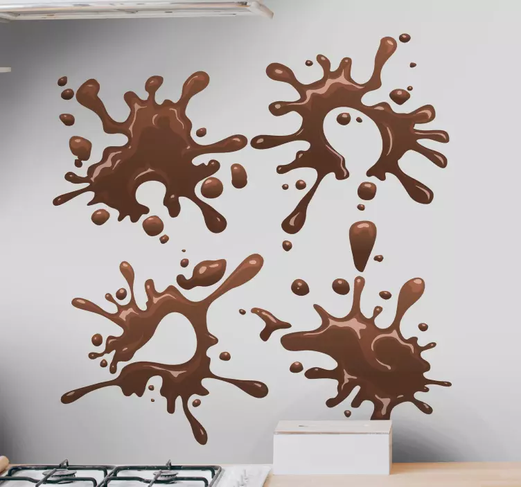 Chocolade splash decor voedsel sticker - TenStickers