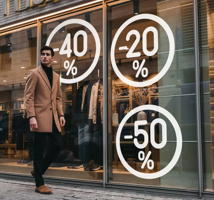 Cirkel van dalende korting sticker - TenStickers