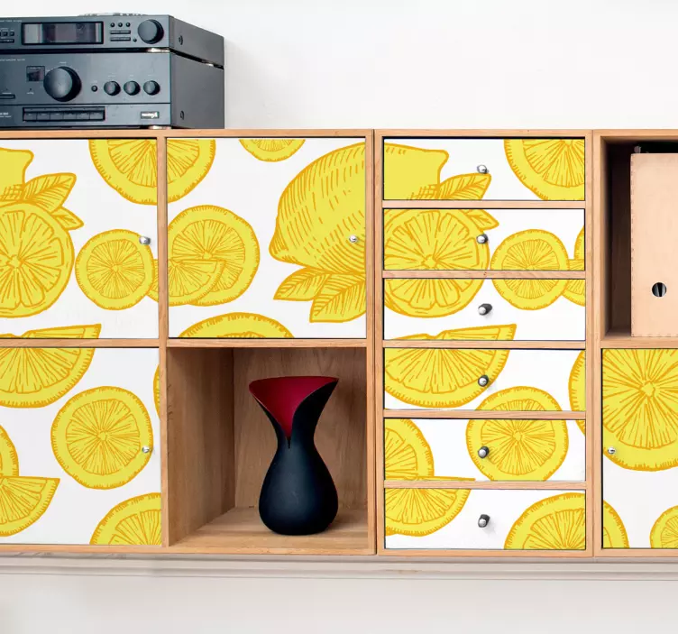 Citroenschijfjespatroon fruit sticker - TenStickers