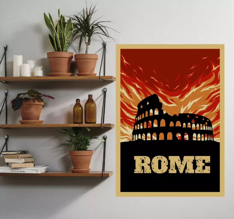 Colosseum rome poster locatie sticker - TenStickers