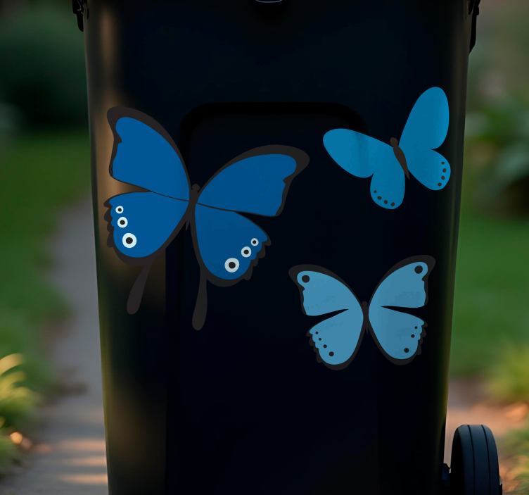 Kliko sticker zwarte en blauwe vlindervleugel - TenStickers