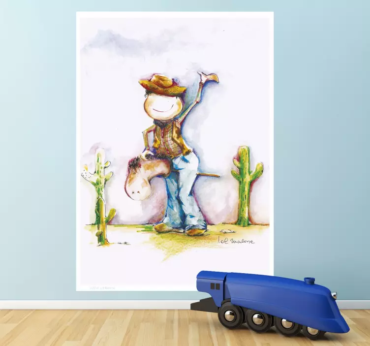 Cowboy paard sticker - TenStickers