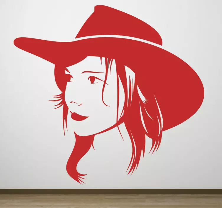 Cowgirl Muursticker - TenStickers