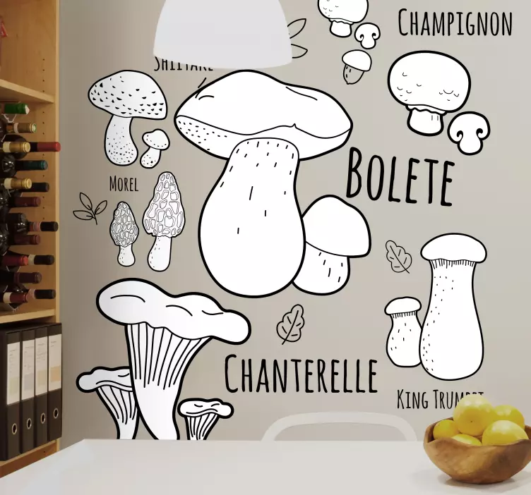 Culinaire gids voor paddenstoelen sticker gastronomie - TenStickers