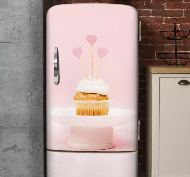 Cupcake genot koelkast sticker - TenStickers