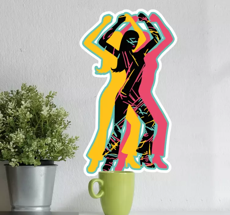 Dans sticker kleurrijke dansfiguren - TenStickers