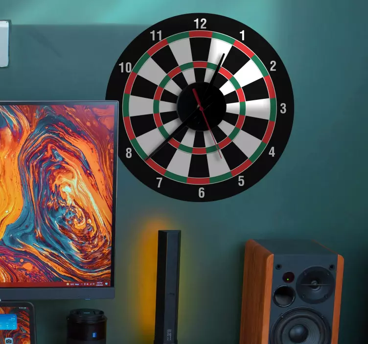 Dartbord klok sticker - TenStickers