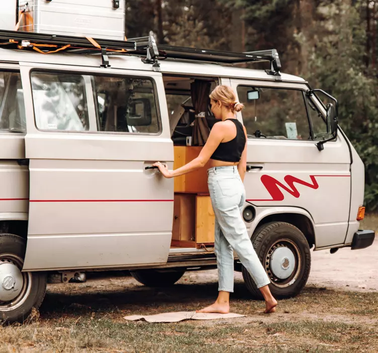 Decoratie krabbel lijn voor de camper - TenStickers