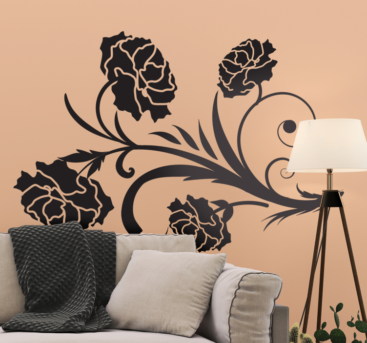 Decoratie sticker botanische spiraal element - TenStickers