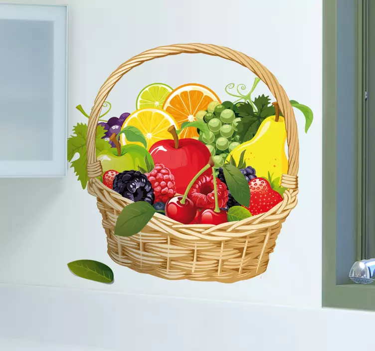 Muursticker keuken fruitmand - TenStickers