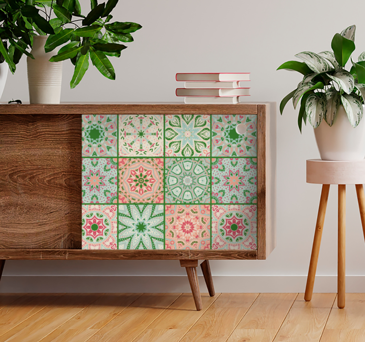 Decoratie sticker kleurrijke patroon tegels - TenStickers