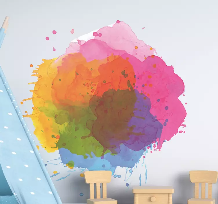 Decoratie sticker kleurrijke spetterkunst - TenStickers