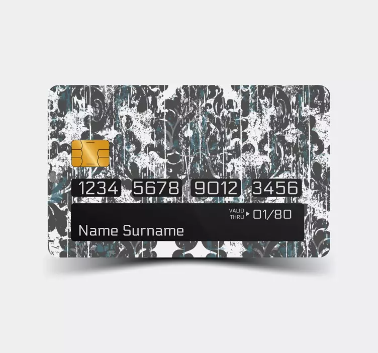 Pinpas sticker met oud grijstinten patroon bankpas - TenStickers