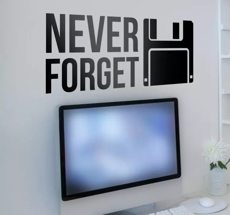 Decoratieve diskette Never Forget Muursticker - TenStickers