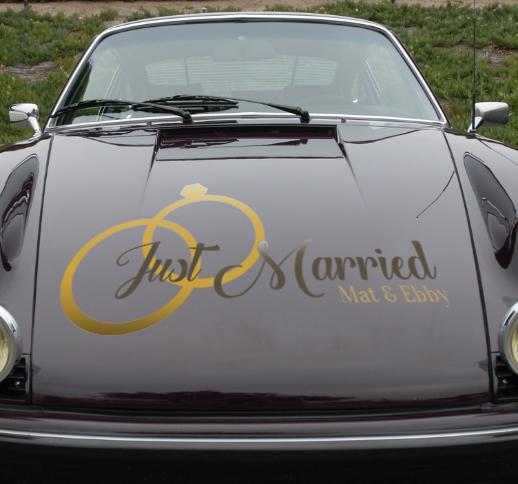 Decoratieve Just Married Muursticker - TenStickers