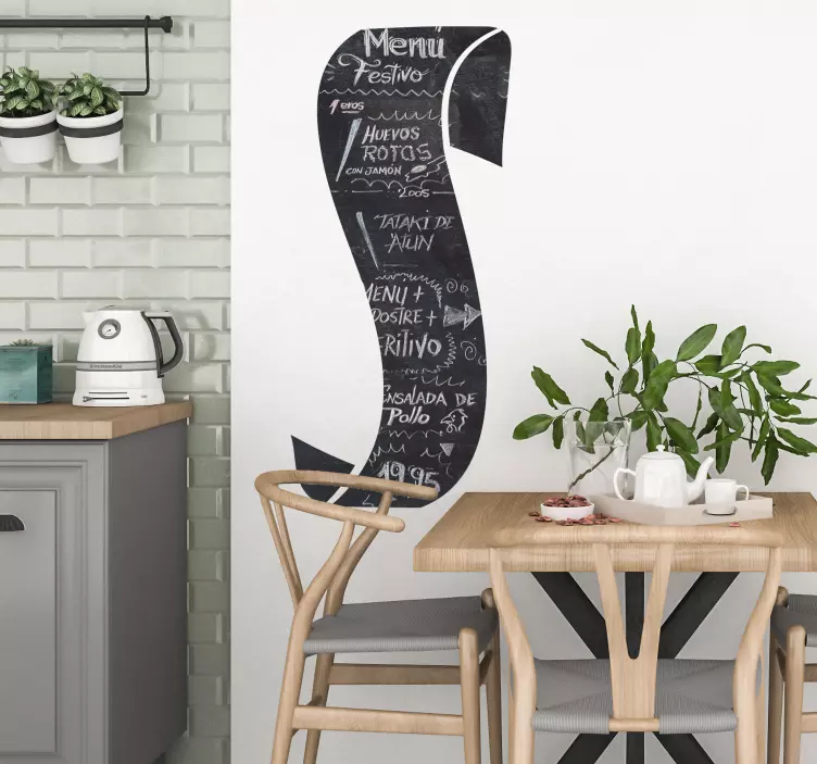 Decoratieve Menu kaart Rol Muursticker - TenStickers
