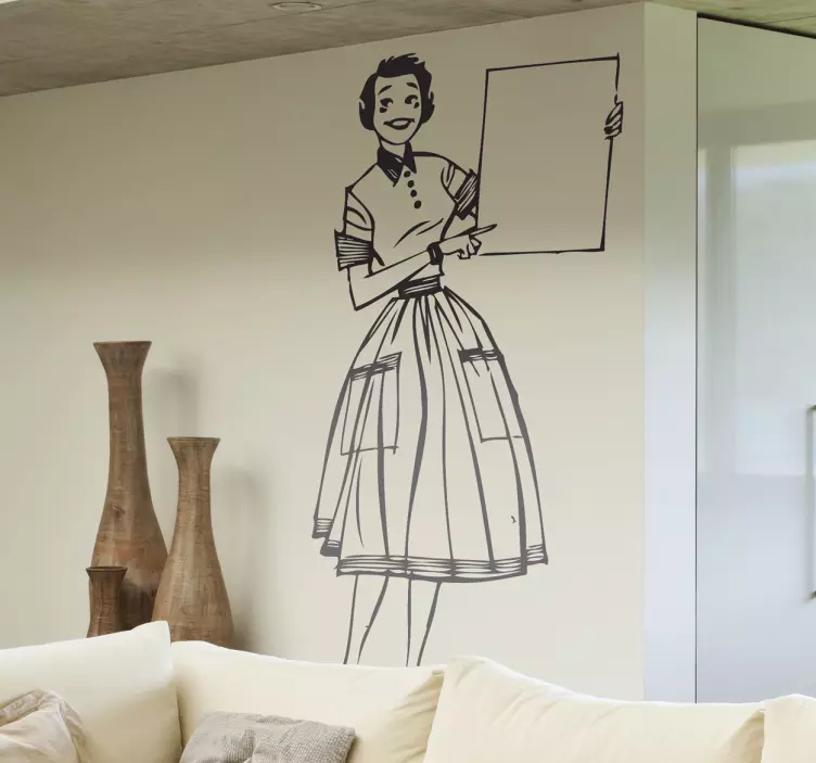 Decoratieve sticker vrouw les lerares - TenStickers