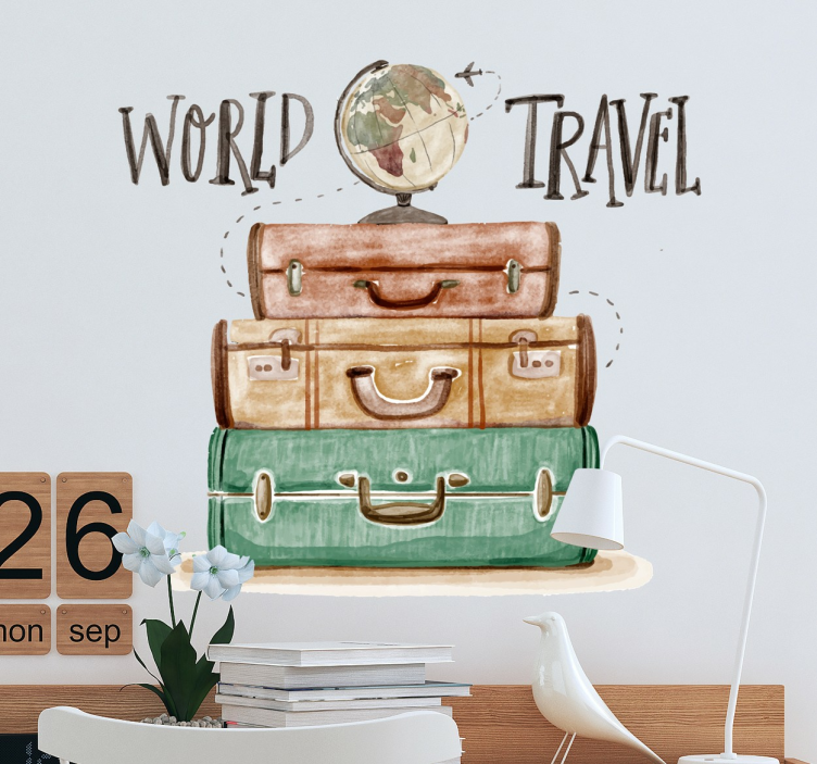 Decoratieve World Travel Muursticker - TenStickers